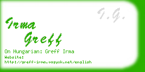 irma greff business card